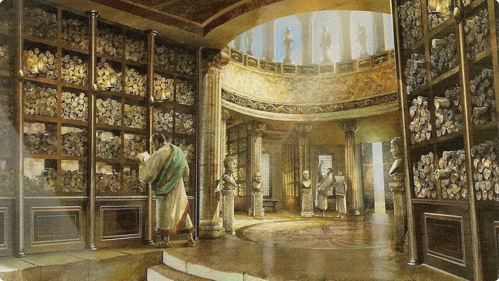An artist's depiction of the Library of Alexandria.