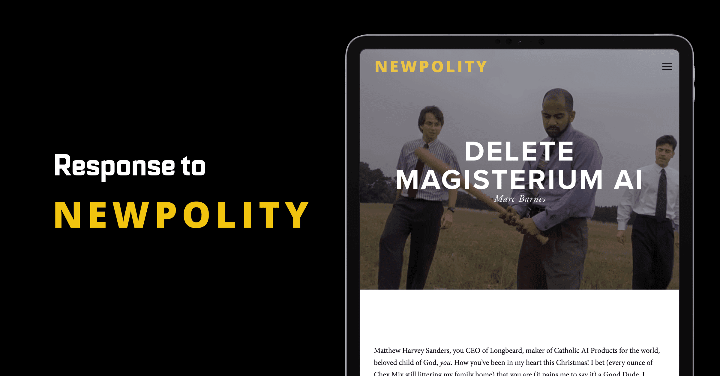 Longbeard CEO’s Response to “Delete Magisterium AI” by Marc Barnes